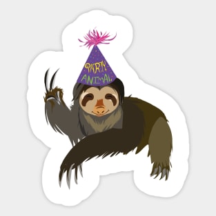 Party sloth Sticker